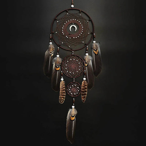 Vintage Feather Dreamcatcher – Handmade Boho Wall Hanging